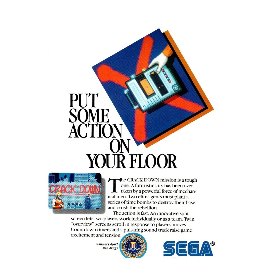 JOB LOT 5x Original NOS Sega Crack Down Arcade Flyers Bulk Wholesale Dealer